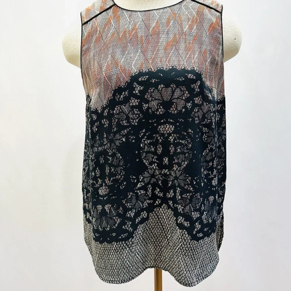 DANIEL RAINN Women Sleeveless Pullover Round Neck Semi Sheer Shirt Size Small - Picture 1 of 14